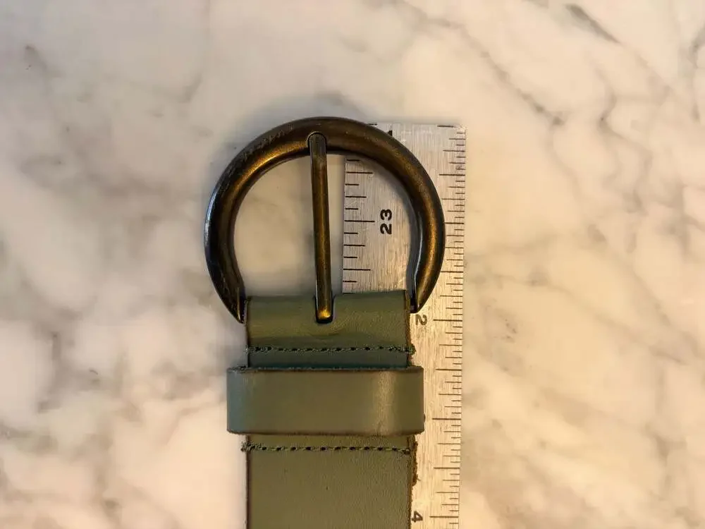 Talbots Olive Green Genuine Leather Studded Belt - Picture 7 of 8